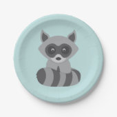 Woodland Raccoon Papieren Bordje (Voorkant)