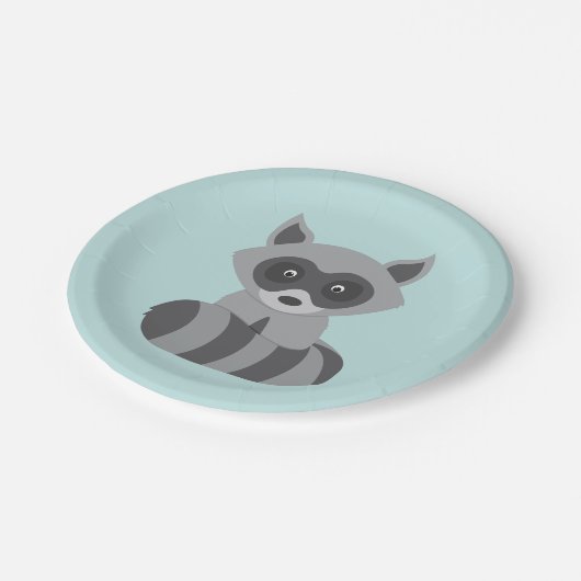 Woodland Raccoon Papieren Bordje (Gekanteld)