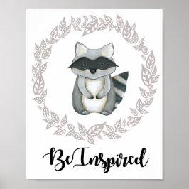 Woodland Raccoon Print