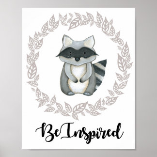 Woodland Raccoon Print