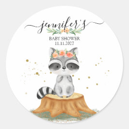 Woodland Raccoon Ronde Sticker