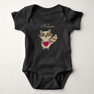 Woodland Raccoon Schattig speciaal aangepast babyd Romper