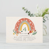 Woodland Rainbow Mushroom Botanische Verjaardagsfe Kaart (Staand voorkant)