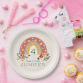 Woodland Rainbow Mushroom Botanische Verjaardagsfe Papieren Bordje (Feest)