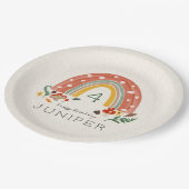 Woodland Rainbow Mushroom Botanische Verjaardagsfe Papieren Bordje (Gekanteld)