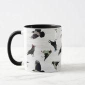 Woodland Raven in wintersjaal, Pet grillige vogel Mok (Links)