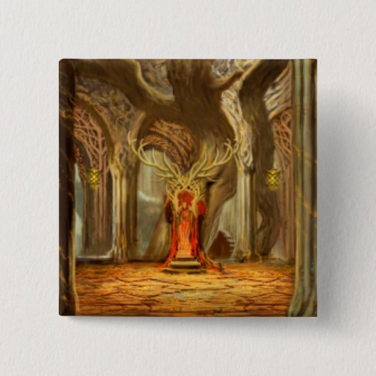 Woodland Realm Throne Room Concept Vierkante Button 5,1 Cm (Voorkant)