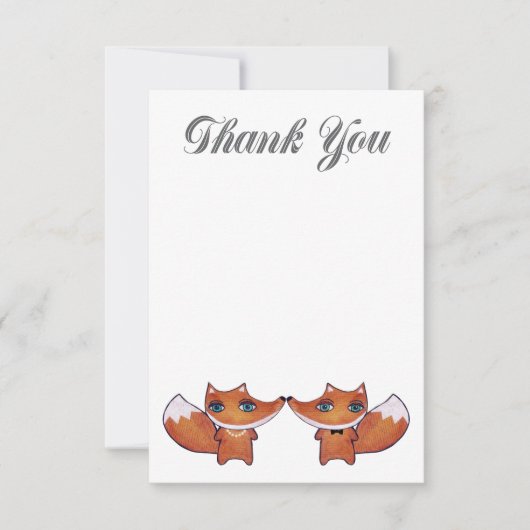 Woodland Red Fox Couple Dank je wel Kaart (Voorkant)