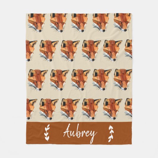 Woodland Red Fox | Gepersonaliseerd Fleece Deken (Voorkant)