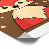 Woodland Red Fox Illustration Poster Afdrukken (Hoek)