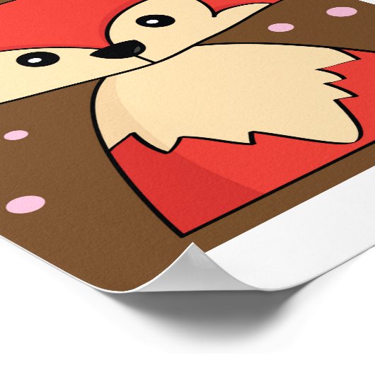 Woodland Red Fox Illustration Poster Afdrukken (Hoek)