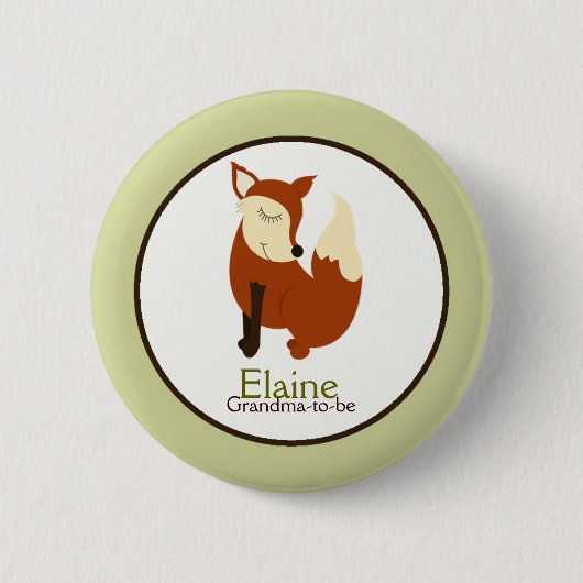 Woodland Red Fox NAME TAG Custom Button (Voorkant)