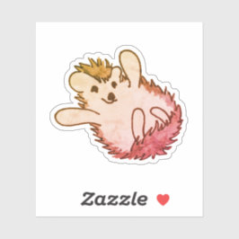 Woodland Red Sinaasappel Happy Cute Hedegel Sticker