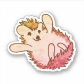 Woodland Red Sinaasappel Happy Cute Hedegel Sticker (Voorkant)
