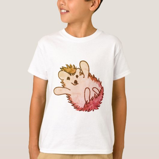 Woodland Red Sinaasappel Happy Cute Hedegel T-shirt (Voorkant)