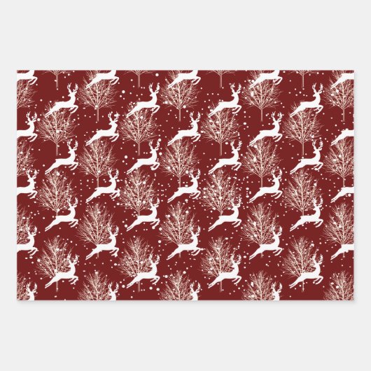 Woodland Reindeer - Kerstmis Inpakpapier Vel (Voorkant 3)