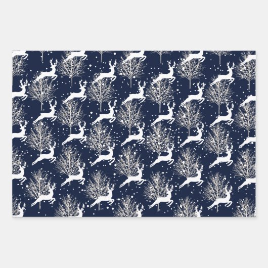 Woodland Reindeer - Kerstmis Inpakpapier Vel (Voorkant 2)
