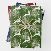 Woodland Reindeer - Kerstmis Inpakpapier Vel (In situ)