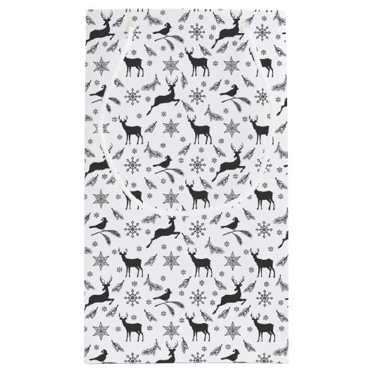 Woodland Reindeer Personalized Holiday Klein Cadeauzakje (Achterkant)