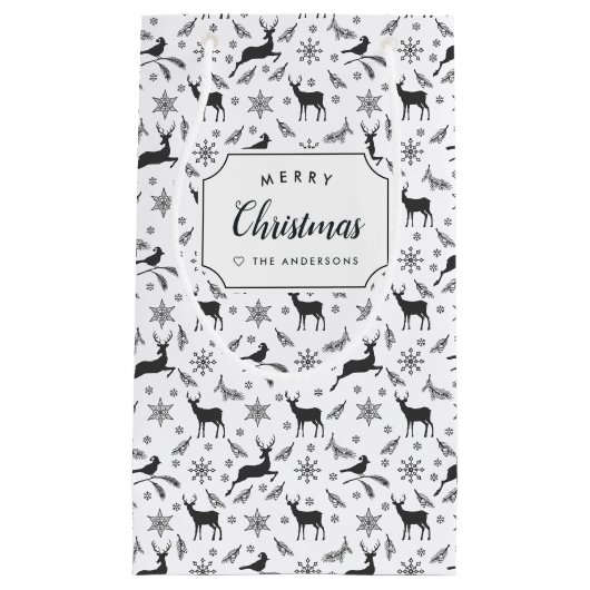 Woodland Reindeer Personalized Holiday Klein Cadeauzakje (Voorkant)