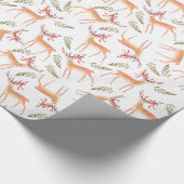 Woodland Reindeer Prettige feestdagen Cadeaupapier (Hoek)