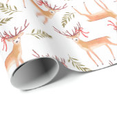 Woodland Reindeer Prettige feestdagen Cadeaupapier (Rol Hoek)