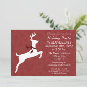 Woodland Reindeer Red Holiday Kaart (Staand voorkant)