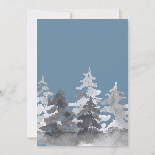 Woodland Reindeer Waterverf Kerstfeest Kaart (Achterkant)