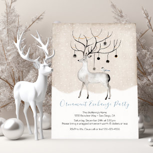Woodland Reindeer Waterverf Ornament Exchange Kaart