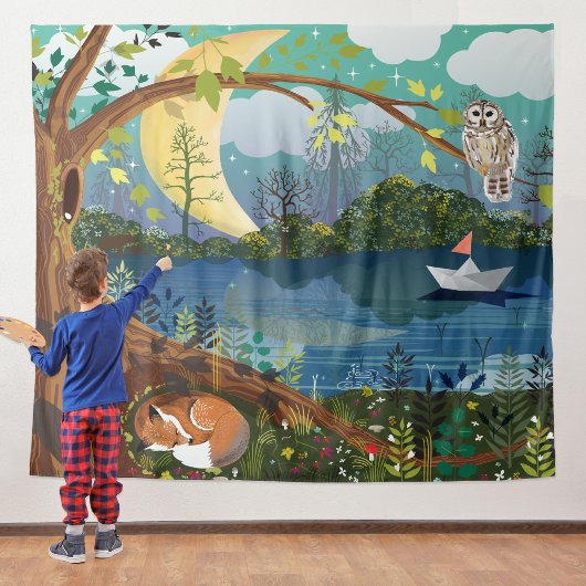 Woodland Riverside Children's Room Wandkleed