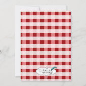 Woodland Rood en Wit gecontroleerd Kerstdiner Kaart (Achterkant)