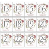 Woodland Roos Table Number Stickers (Voorkant)