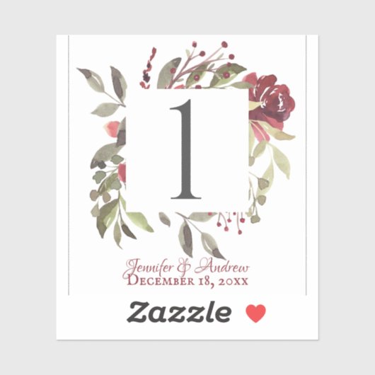 Woodland Roos Table Number Stickers (Vel)