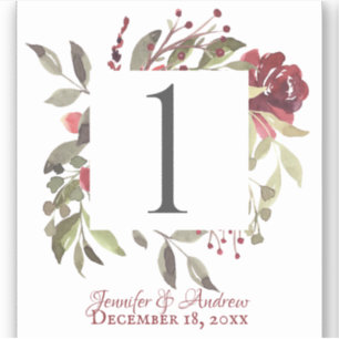 Woodland Roos Table Number Stickers