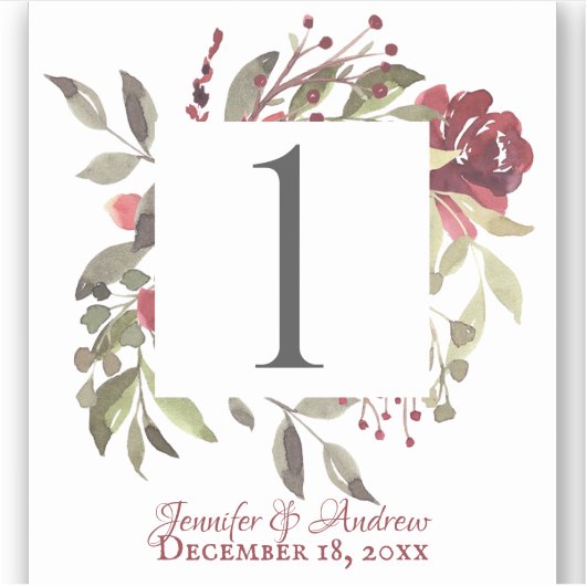 Woodland Roos Table Number Stickers (Voorkant)