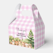 Woodland Roze Baby Meisje Douche Bedankdoosjes (Achterkant)