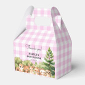 Woodland Roze Baby Meisje Douche Bedankdoosjes (Voorkant Zijde)