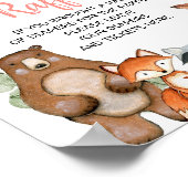 Woodland roze floral Diaper baby shower Raffle Poster (Hoek)