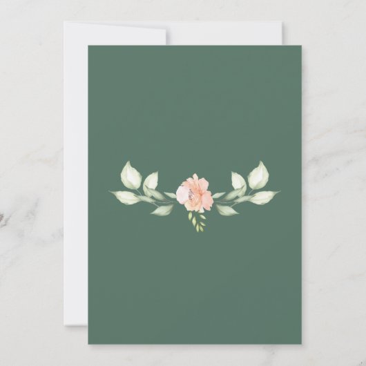 Woodland Rozen Gold Script Baby Sprinkle Kaart (Achterkant)