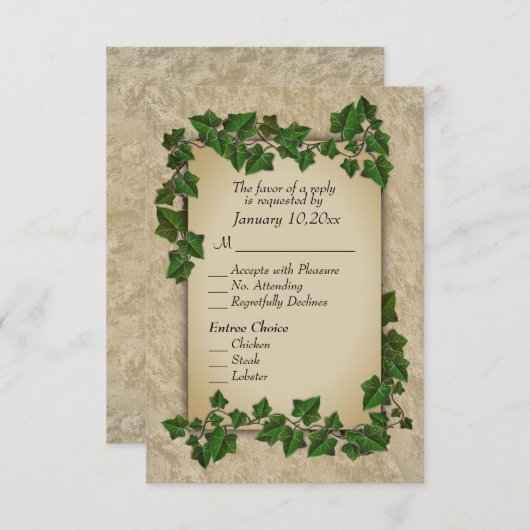 Woodland RSVP met Entree Choices (Voorkant / Achterkant)
