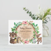 Woodland Rustic Animal Gender Neutral Baby shower Kaart (Staand voorkant)
