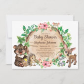 Woodland Rustic Animal Gender Neutral Baby shower Kaart (Voorkant)