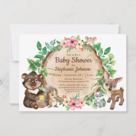 Woodland Rustic Animal Gender Neutral Baby shower Kaart