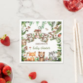Woodland Rustic Animals Botanical Baby shower Servet (Insitu)