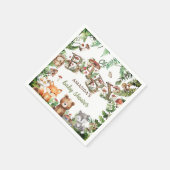 Woodland Rustic Animals Botanical Baby shower Servet (Hoek)