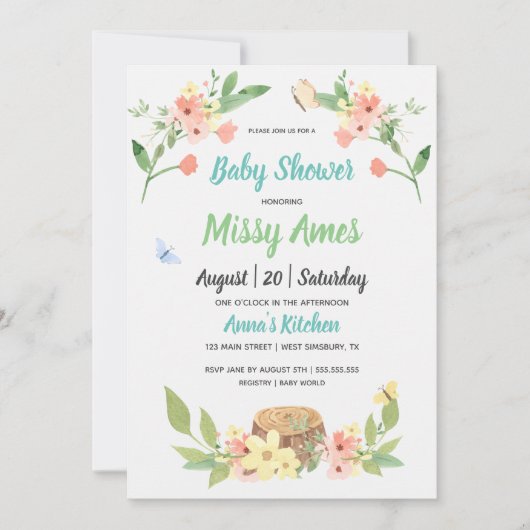 Woodland Rustic Baby shower Sprinkle (Voorkant)