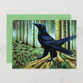 Woodland Rustic Black Raven Briefkaart (Voorkant / Achterkant)