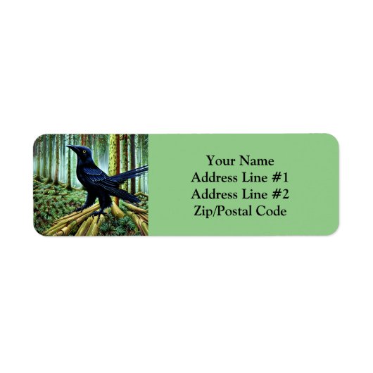 Woodland Rustic Black Raven Etiket (Voorkant)