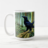 Woodland Rustic Black Raven Koffiemok (Links)