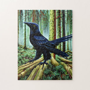 Woodland Rustic Black Raven Legpuzzel